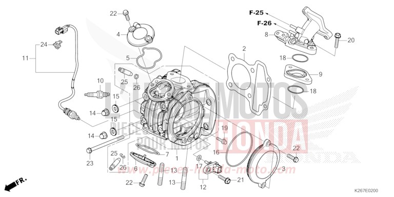 ZYLINDERKOPF von MSX GROM A GAYETY RED (R310) von 2023